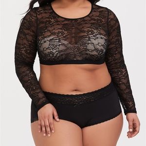 TORRID UNDER IT ALL BLACK LACE CROP TOP BRALETTE